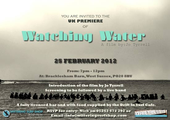 Wittering surf shop movie premier Watching Water